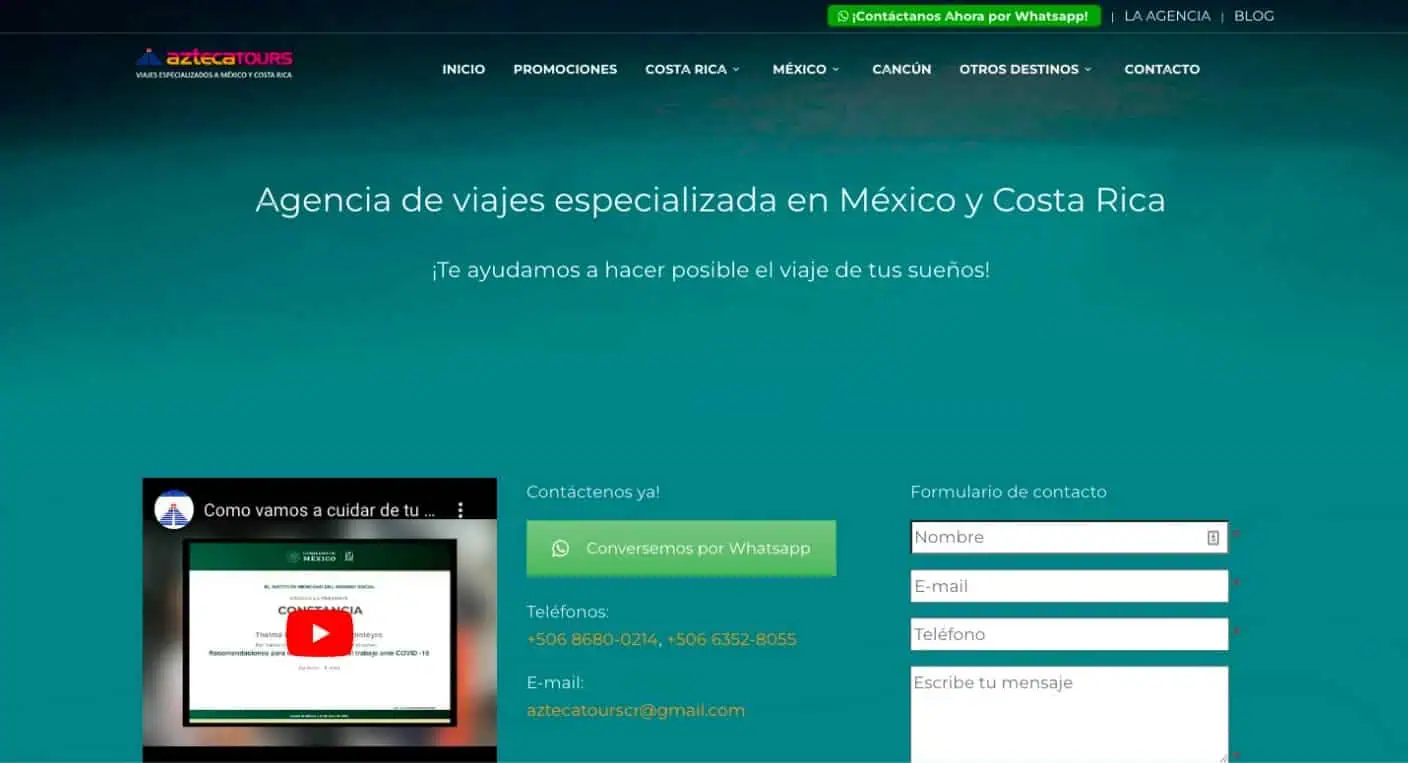 Azteca Tours – Antes